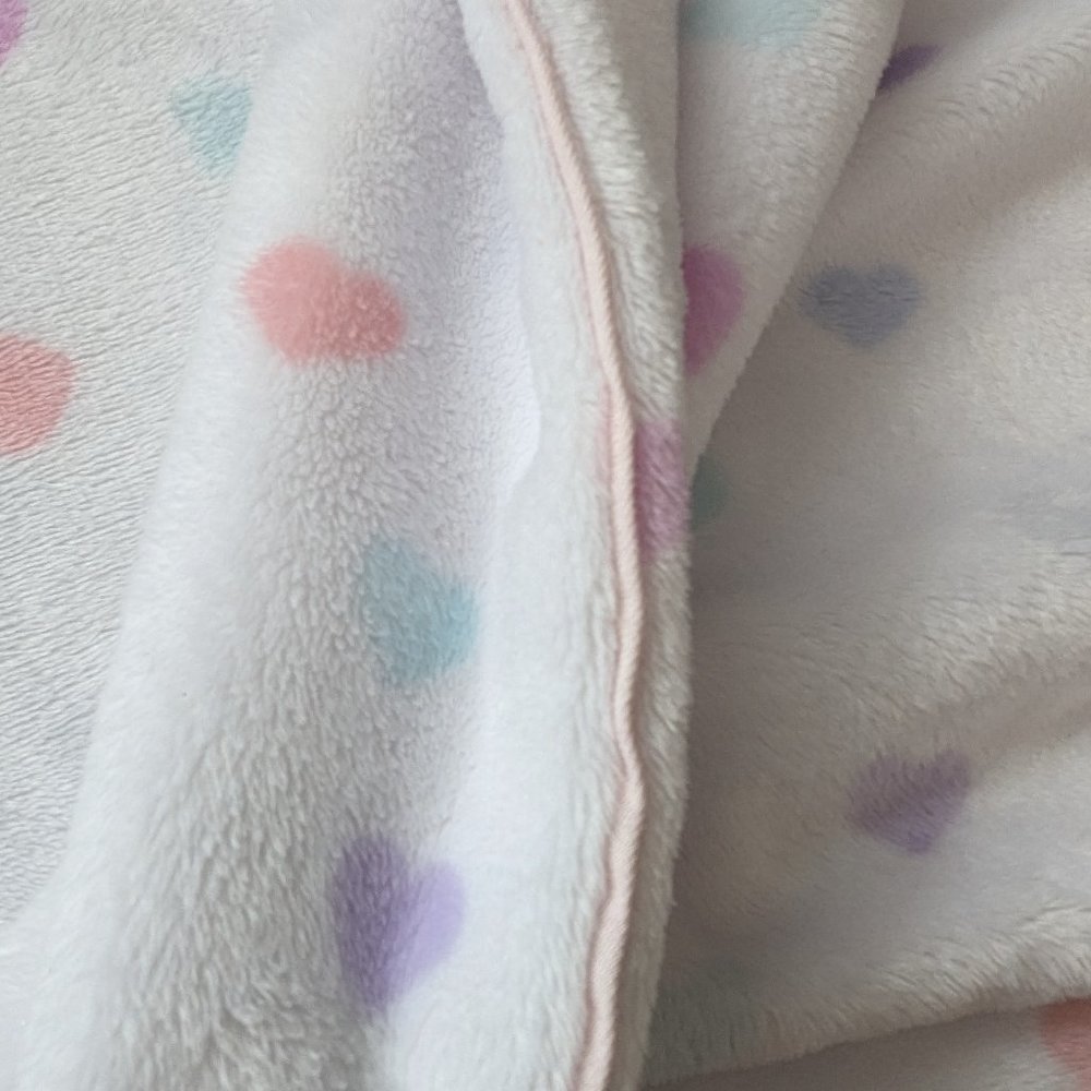 Pottery Barn Kids 30inx40in Hearts Chamois Baby Blanket